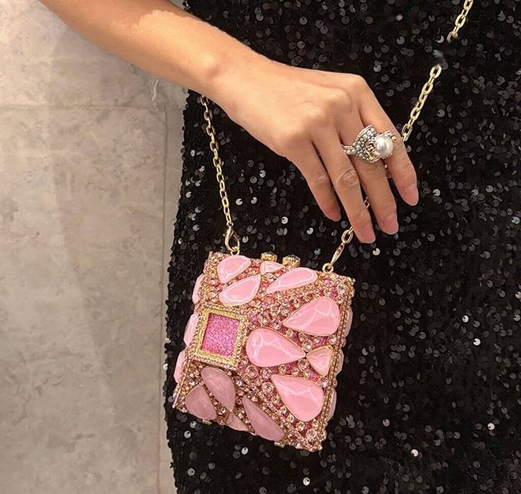 Paloma Gemstone Rhinestone Box Clutch - View 4