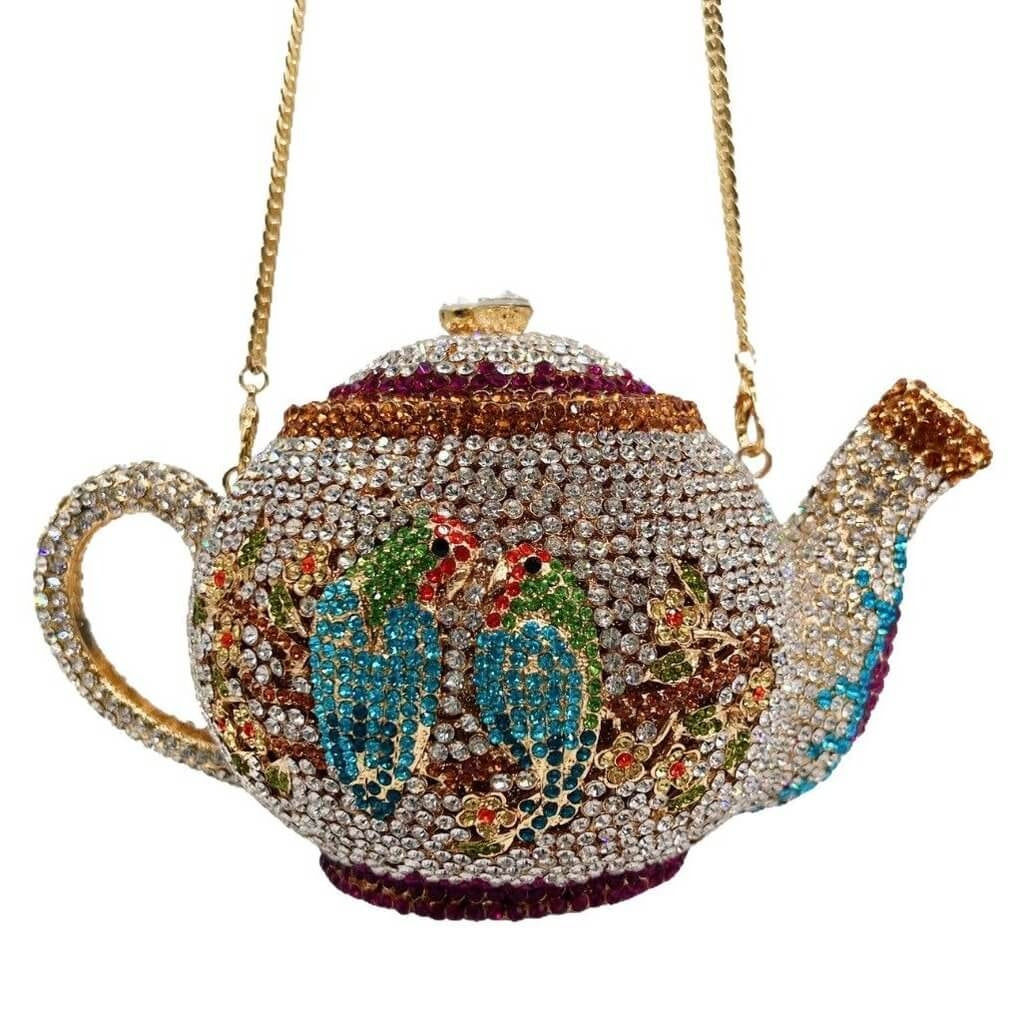 Parrot Teapot Novelty Crystal Party Purse - View 5