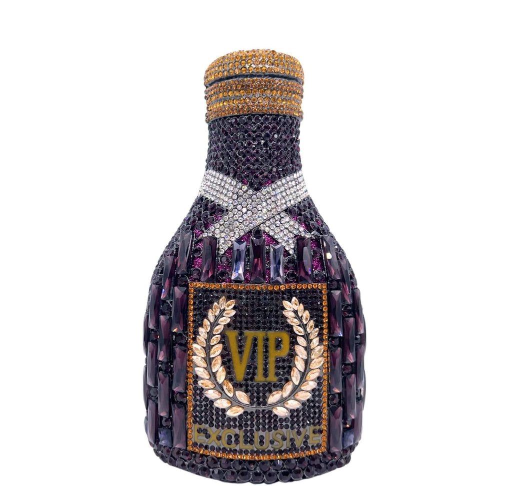 Privé Champagne Bottle Clutch - Deep Purple