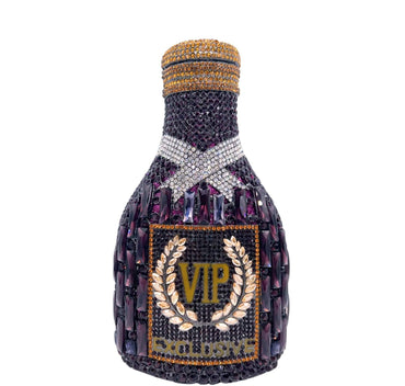 Privé Champagne Bottle Clutch - Deep Purple