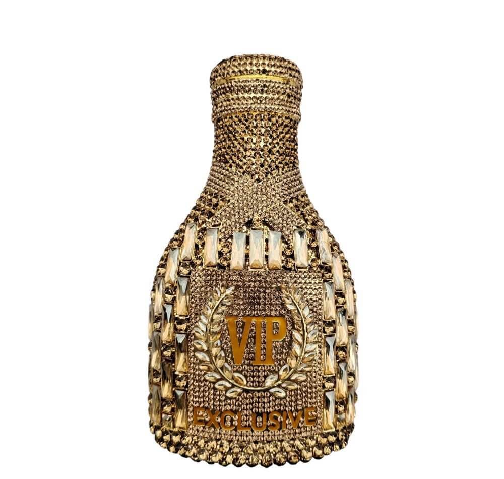 Privé Champagne Bottle Clutch - Golden