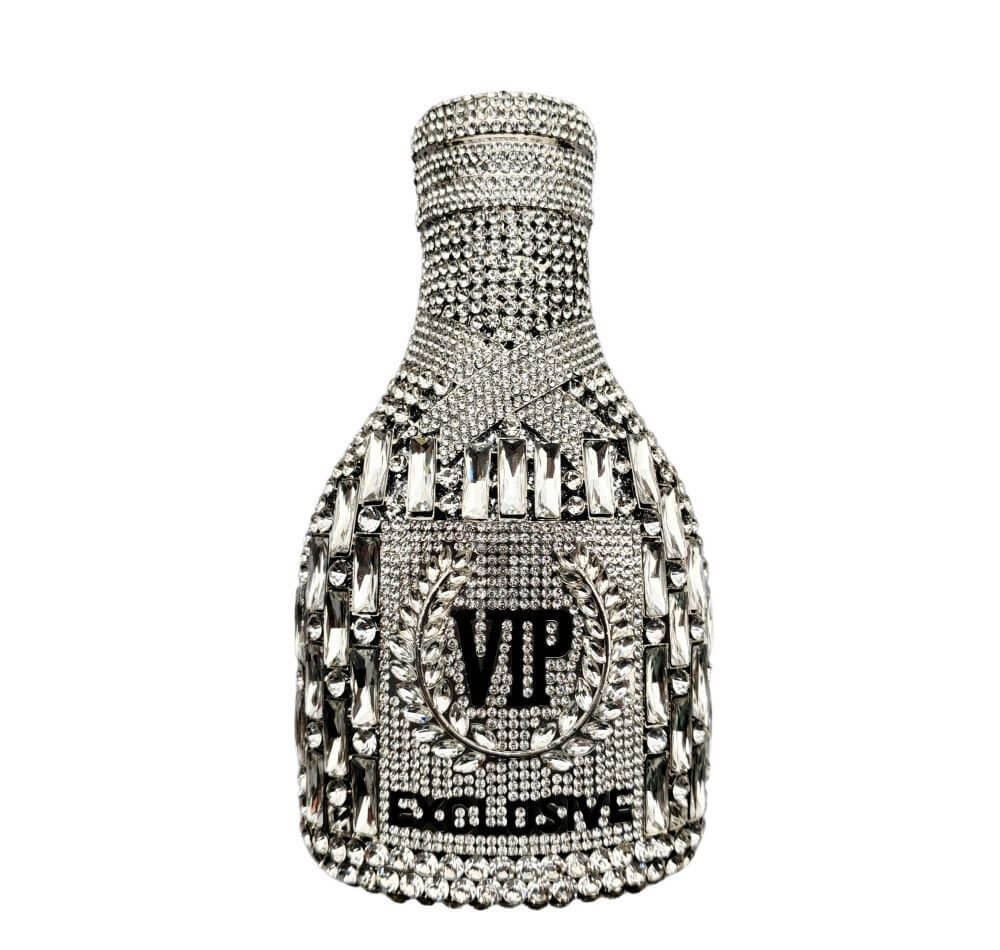 Privé Champagne Bottle Clutch - Silver