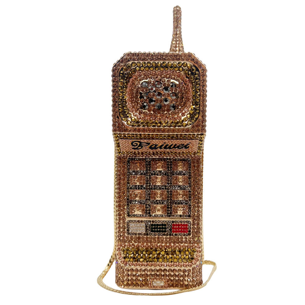 WAAMII Retro Call Crystal Phone Clutch