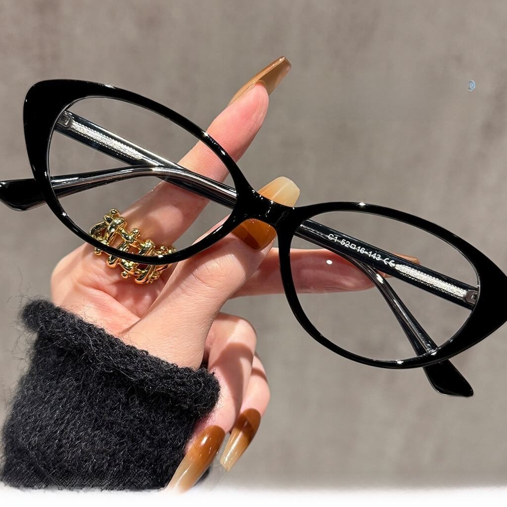 Retro Cat-Eye TR90 PrescriptionGlasses Frame W18114 - Maple Dark Chocolate