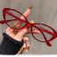 Retro Cat-Eye TR90 PrescriptionGlasses Frame W18114 - Rotten Tomato Red