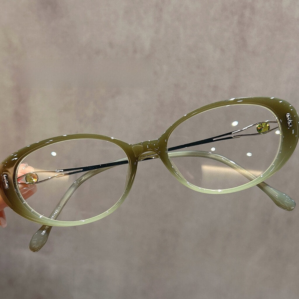 Retro Oval TR90 Alloy Prescription Glasses W17231 - Matcha Green