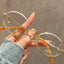 Retro Oval Wire Prescription Glasses W18267 - Gold Rimmed Orange Legs