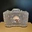 Camera Shape Rhinestone Clutch bags WAAMII Silver  