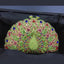 Luxuriöse Clutch mit Strasssteinen und Pfauenmotiv