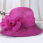 Rose Red Sinamay summer derby hat with flower accents and veil