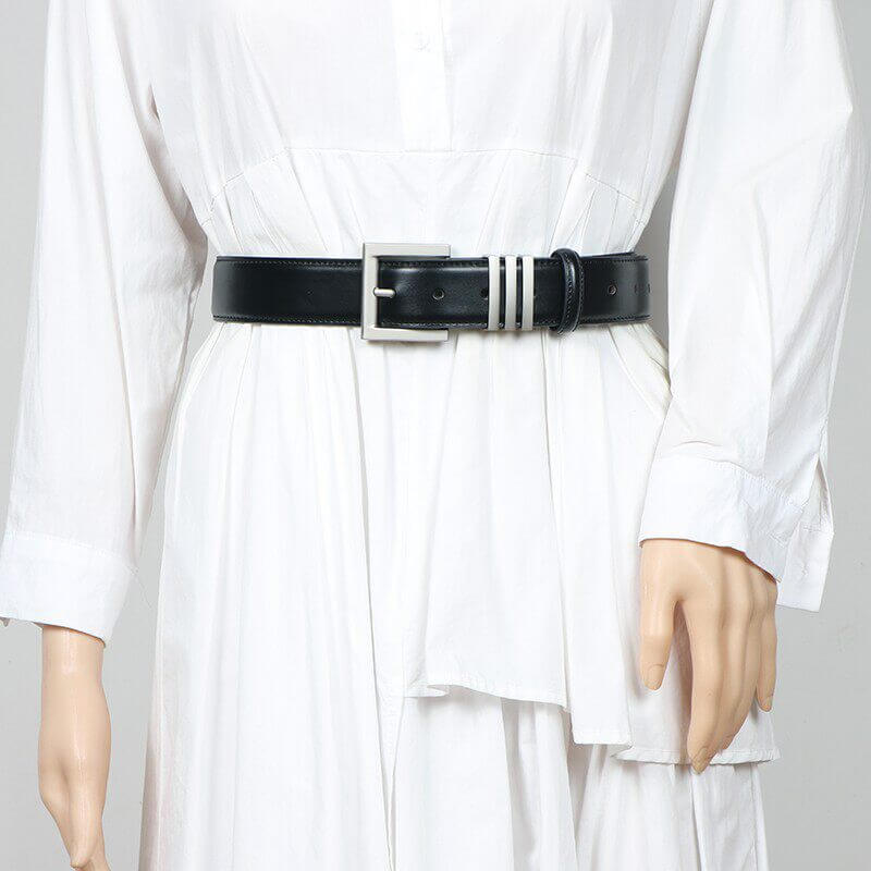 Gold Metal Buckle Waist Belt for Dress or Blazer – Punk Style