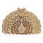 Luxuriöse Clutch mit Strasssteinen und Pfauenmotiv