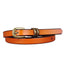 Vintage Gold Buckle Thin Leather Belt for Women – Dress & Skirt Accessory