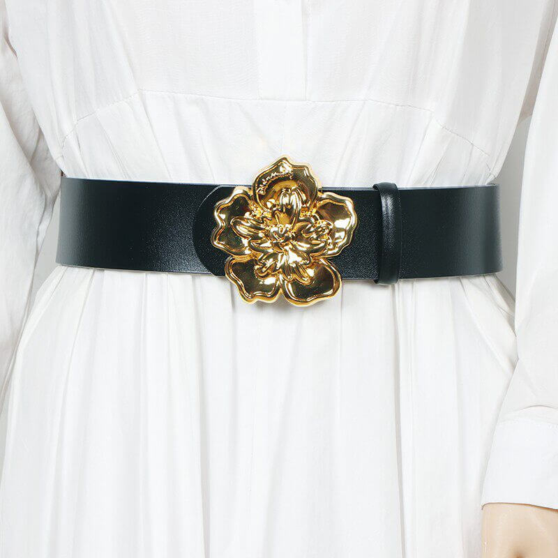 Gold Metal Buckle Waist Belt for Dress or Blazer – Punk Style