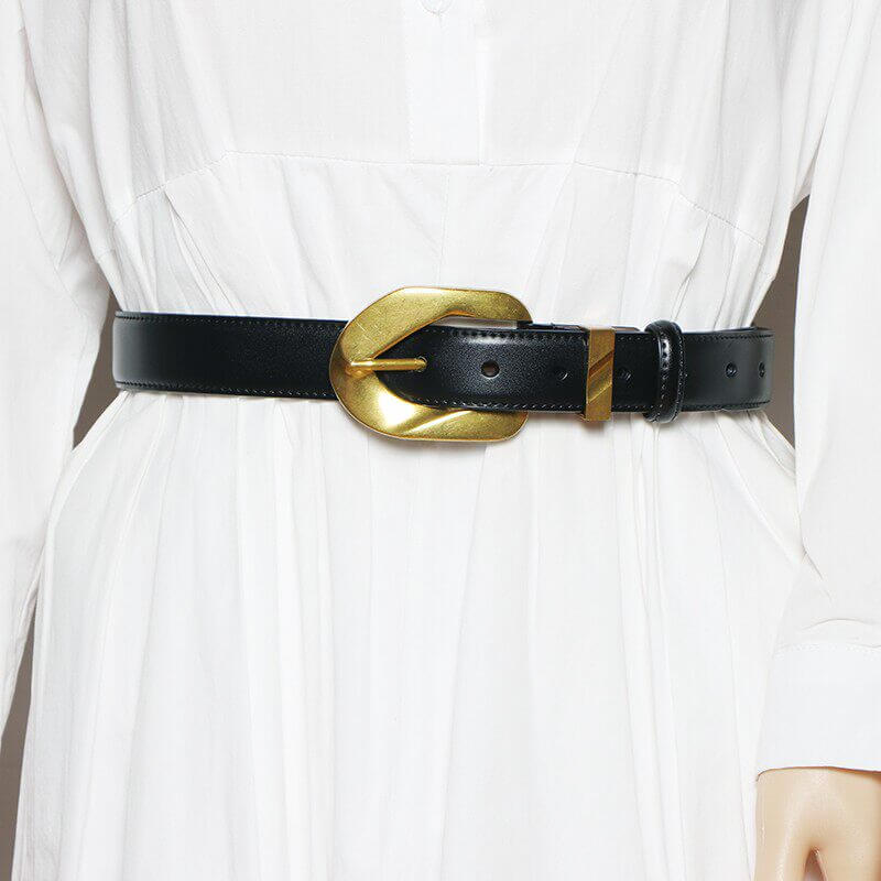 Gold Metal Buckle Waist Belt for Dress or Blazer – Punk Style