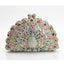 Luxuriöse Clutch mit Strasssteinen und Pfauenmotiv