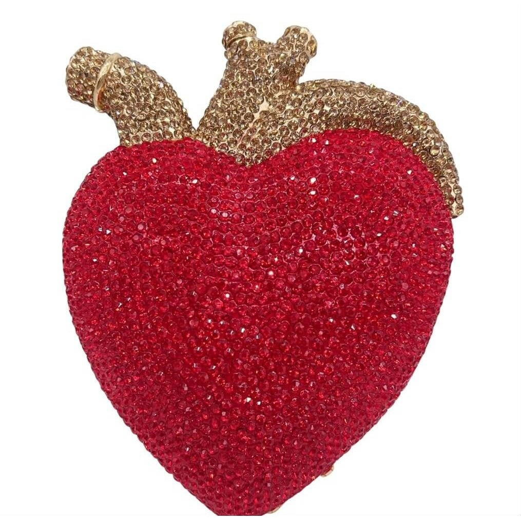 Sacred Muse Anatomical Heart Rhinestone Clutch - View 3