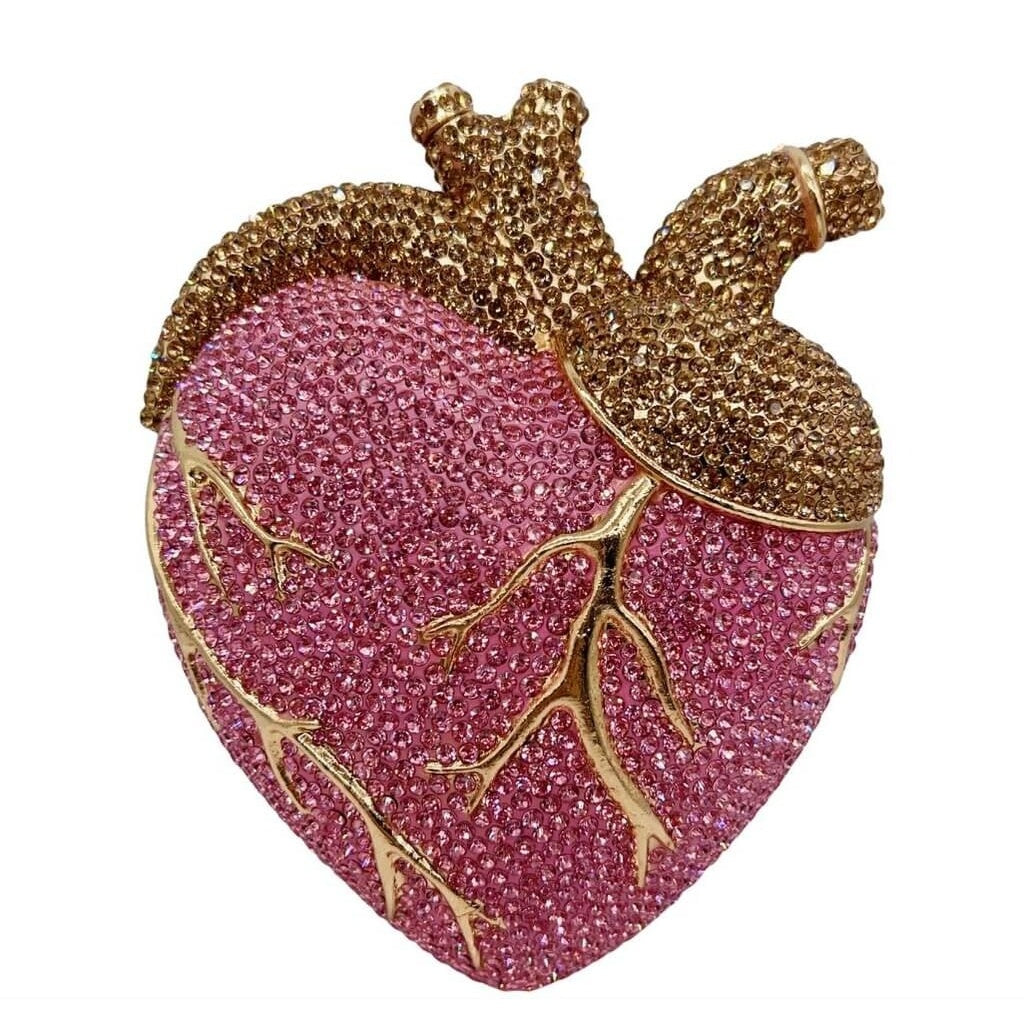 Sacred Muse Anatomical Heart Rhinestone Clutch - View 5