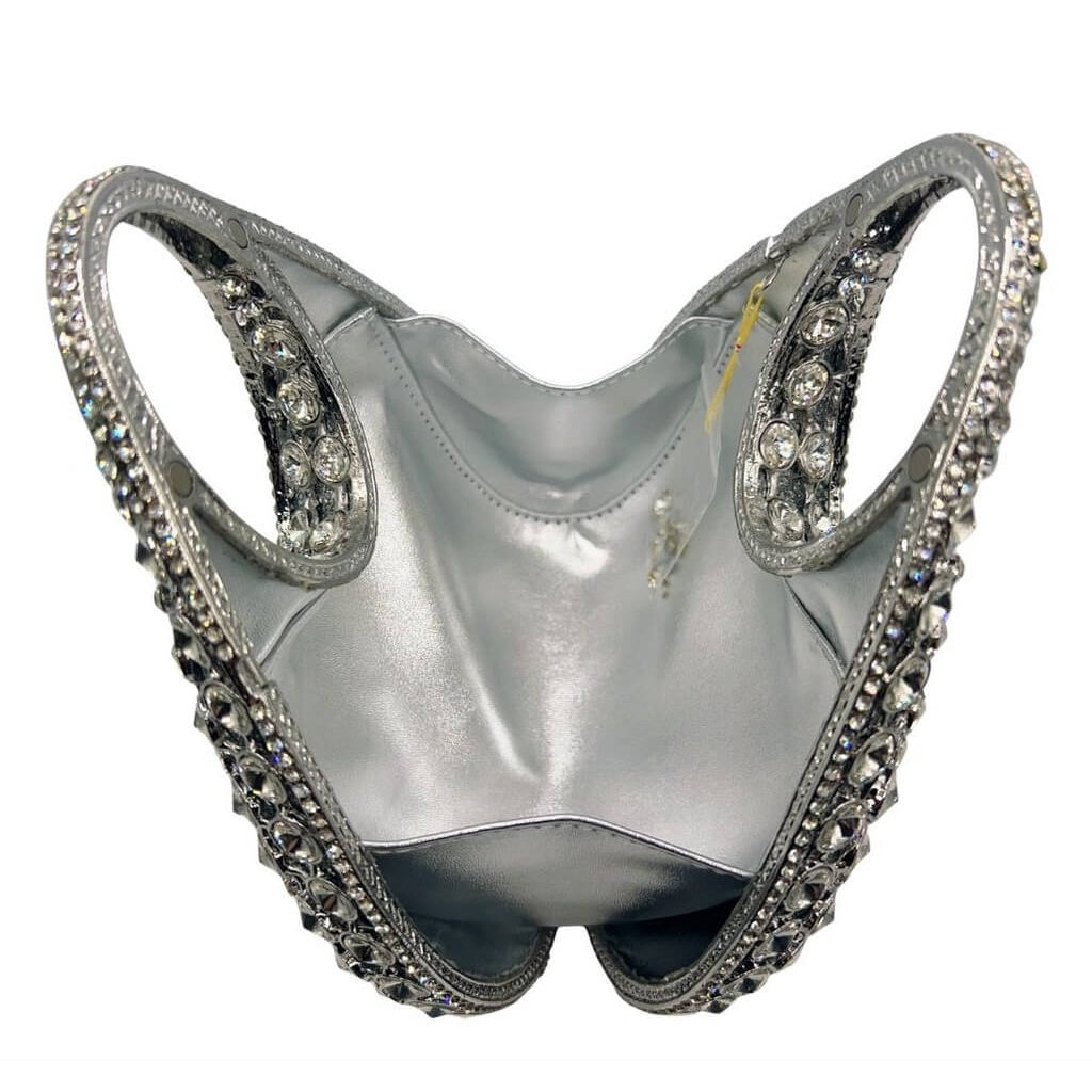 Silver Mirage Diamond Hollow Party Purse - View 2
