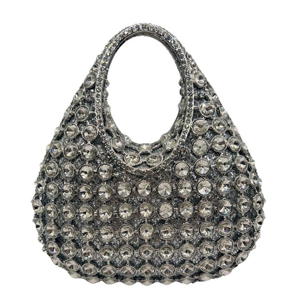Silver Mirage Diamond Hollow Party Purse - View 5