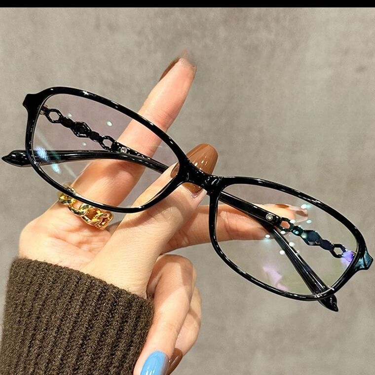 Slim Square TR90 Glasses Frame W18091 - Charismatic Radiant Black C1
