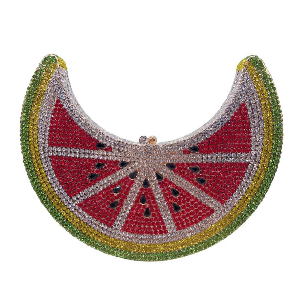 Solara Watermelon Crescent Clutch - Grapefruit