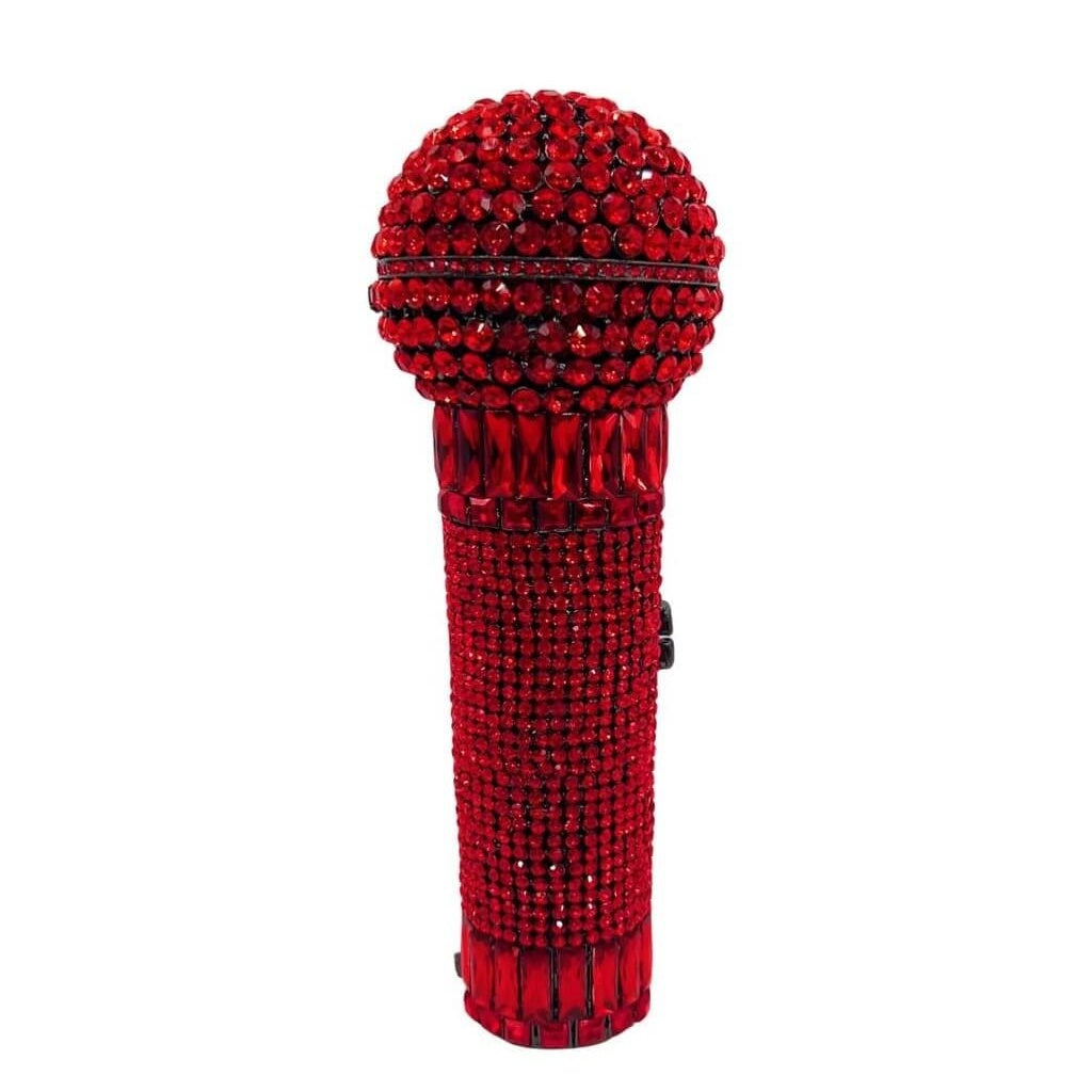Starlight Echo Microphone Rhinestone Clutch - Red