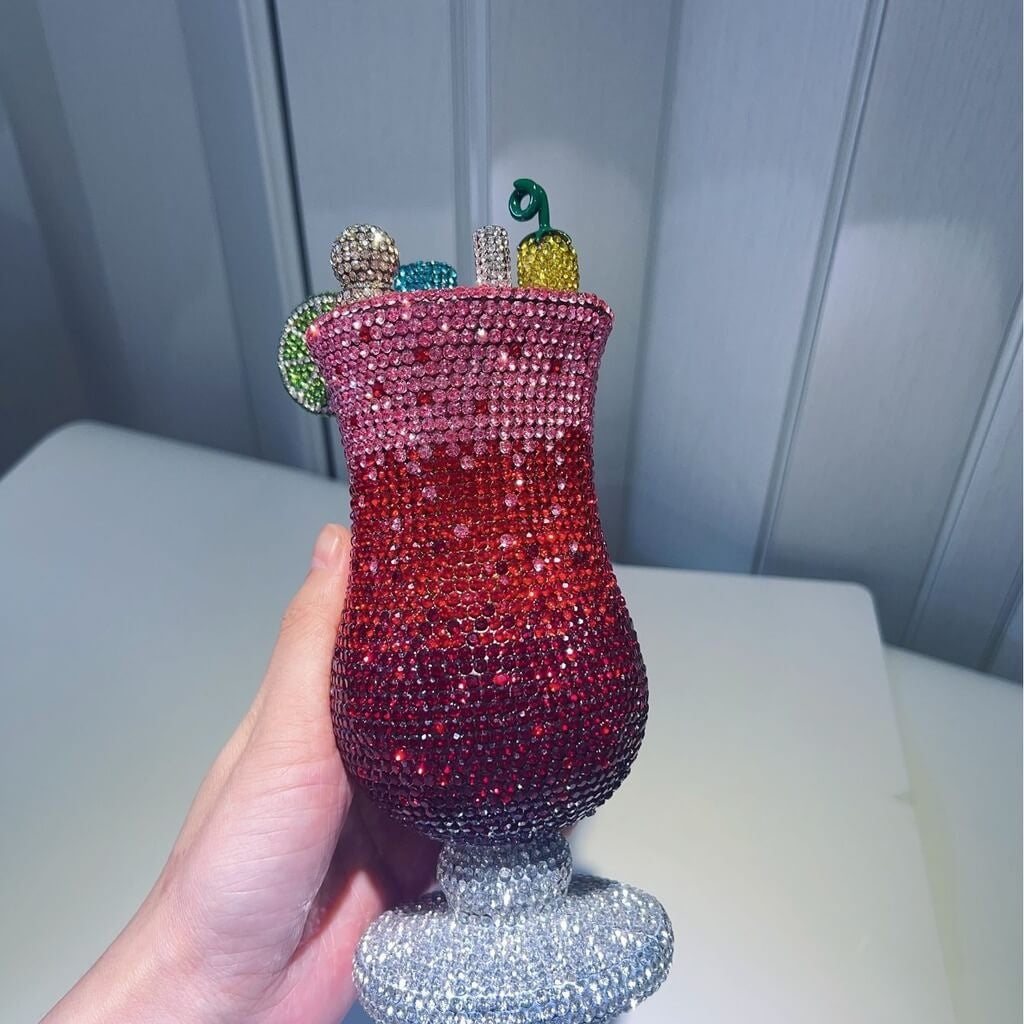 Sunset Spritz Hurricane Rhinestone Clutch - View 3