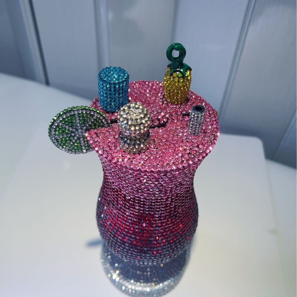 Sunset Spritz Hurricane Rhinestone Clutch - View 5