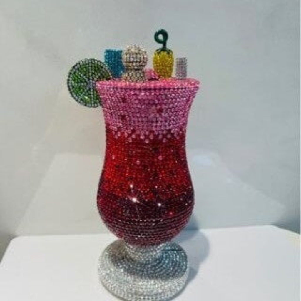 Sunset Spritz Hurricane Rhinestone Clutch - View 7