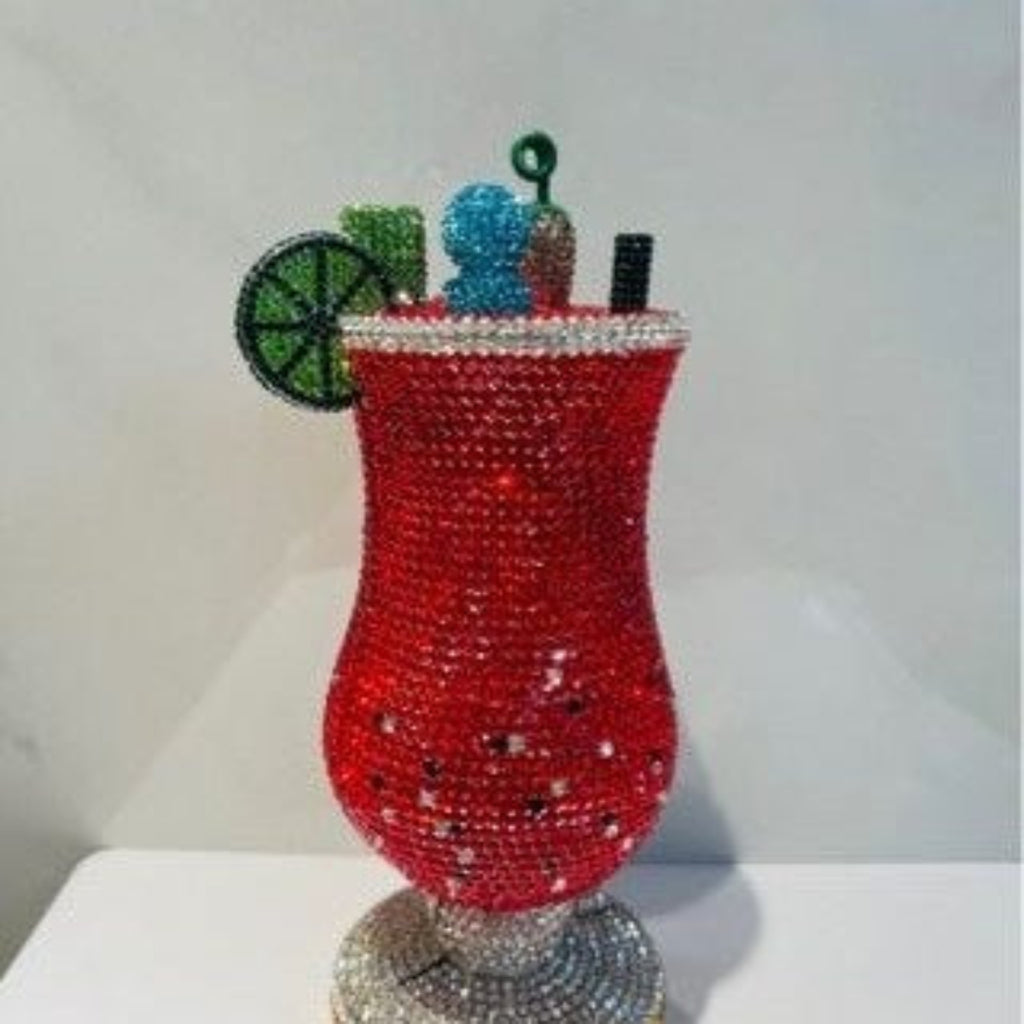 Sunset Spritz Hurricane Rhinestone Clutch - Red