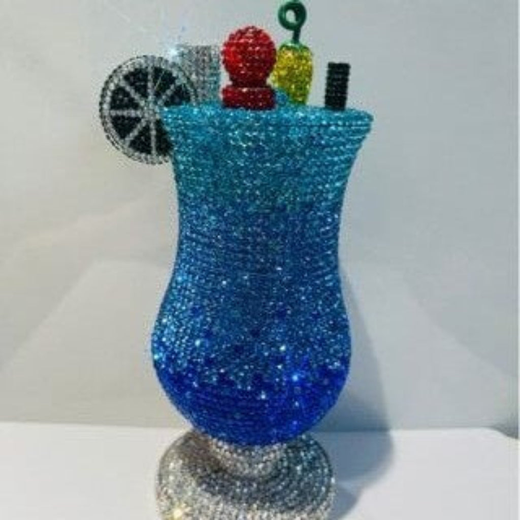 Sunset Spritz Hurricane Rhinestone Clutch - Royal Blue