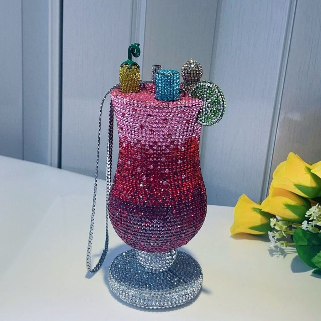 Sunset Spritz Hurricane Rhinestone Clutch - Red