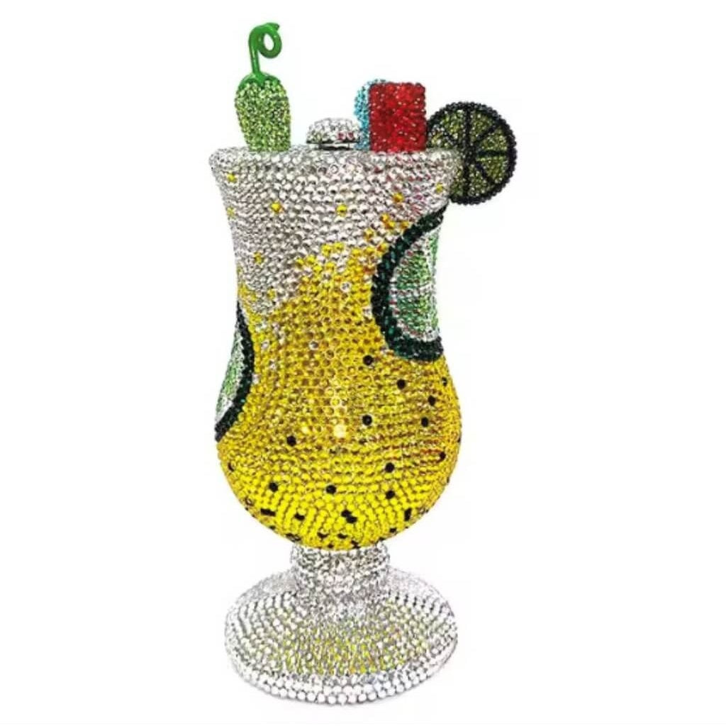 Sunset Spritz Hurricane Rhinestone Clutch - Yellow