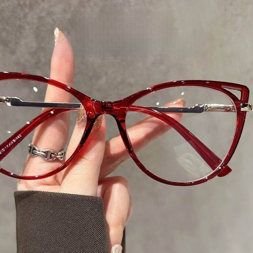 WAAMII TR90 Large Frame Cat Eye Women's Prescription Glasses 18388
