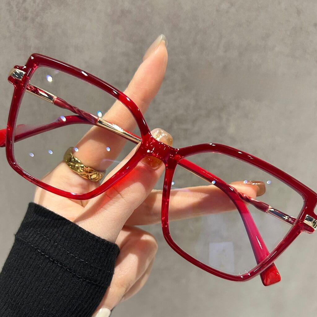 Tortoise Butterfly Square Glasses Frame W18156 - Ankara Red
