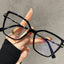 Tortoise Butterfly Square Glasses Frame W18156 - Matte Black Gold