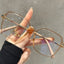 Tortoise Geometric Square Glasses Frame W18055 - Cold Tea Brown