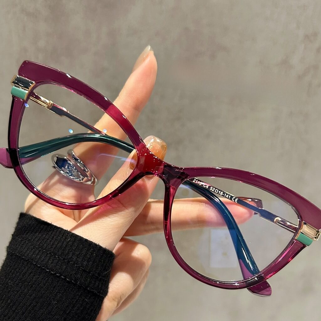 Tortoise TR90 Cat-Eye PresctiptionGlasses Frame W17334 - Gentle Purple   Unique Style
