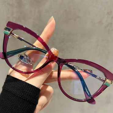 Tortoise TR90 Cat-Eye PresctiptionGlasses Frame W17334 - Gentle Purple   Unique Style
