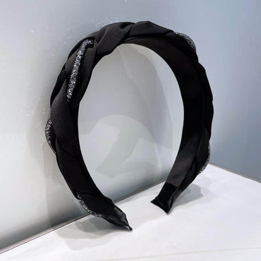 Twist Design Simplicity Black Headband - - Luxury Accessories by WAAMII