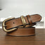 WAAMII Vintage Full Grain Leather Belt – Timeless Brass Buckle Jeans Belt for Women
