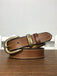 WAAMII Vintage Full Grain Leather Belt – Timeless Brass Buckle Jeans Belt for Women