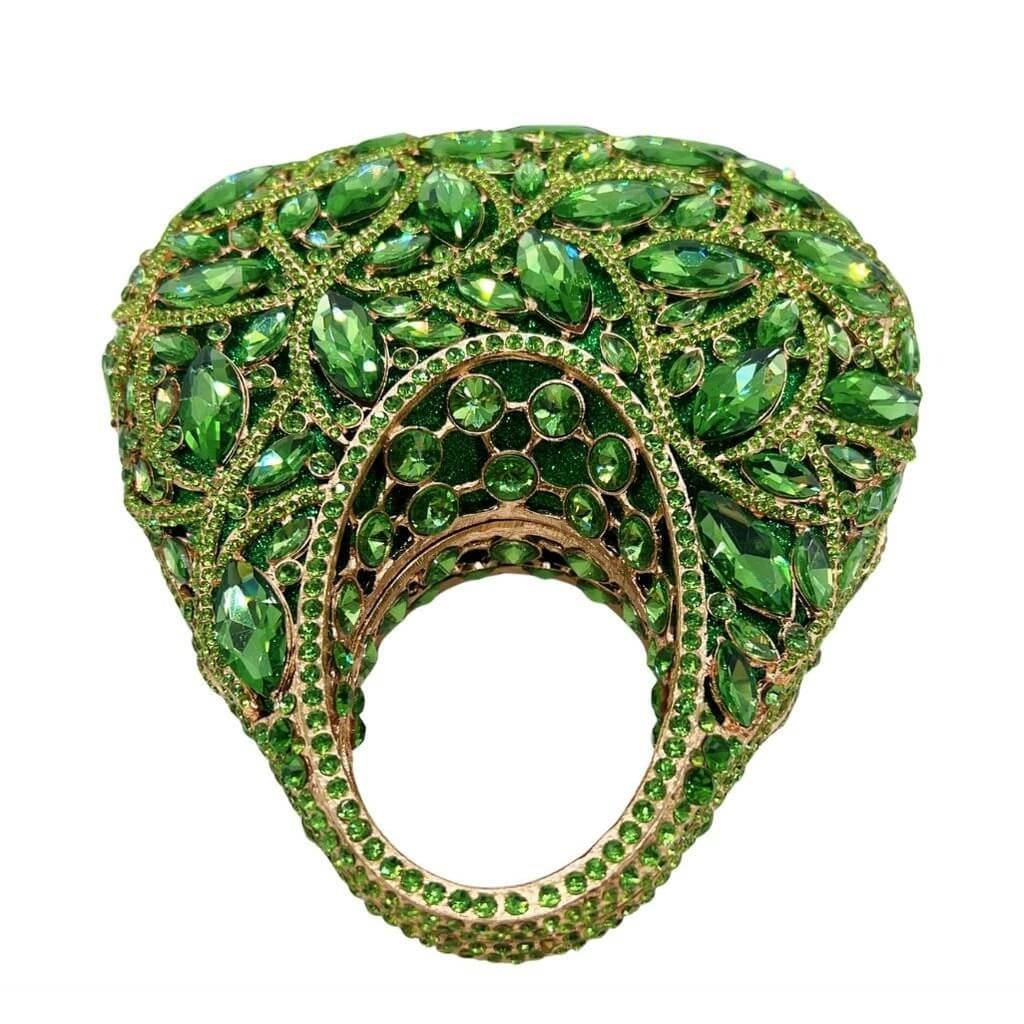Vivid Leaf Marquise Rhinestone Handbag - View 4