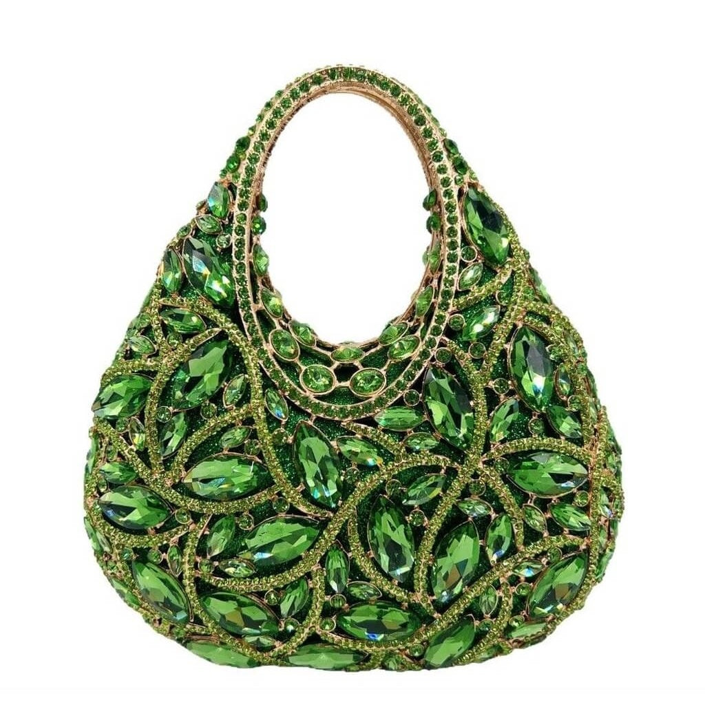 Vivid Leaf Marquise Rhinestone Handbag - View 5