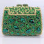 Gemma Fleur Rain Rhinestone Clutch in Green - WAAMII