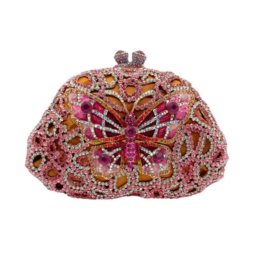 Aurelia Crystal Butterfly Purse - Golden pink rainbow - WAAMII