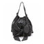 Bowknot Drawstring Embroidered Backpack 2-in-1 Shoulder Bag in Dark Gray Large - WAAMII