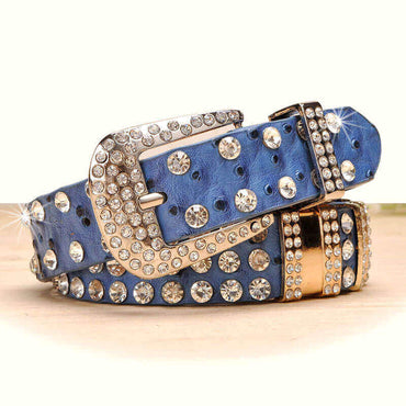 GlamEdge Rhinestone Belt in blue - WAAMII