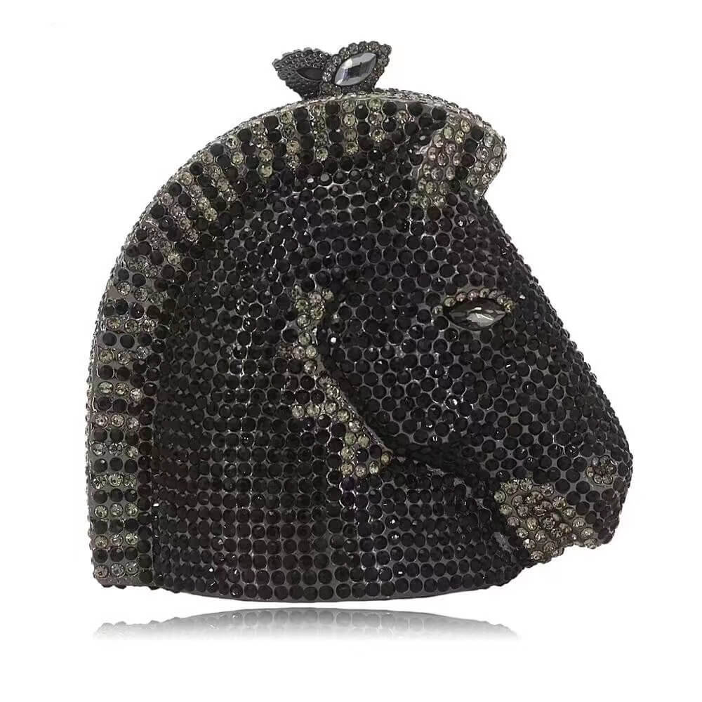 Bejeweled Stallion Minaudière - Black - WAAMII